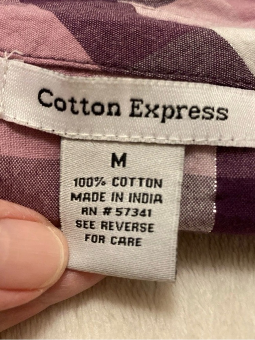 Cotton Express Purple and White Sleeveless Gingham Button-Front Midi Dress - Picture 2 of 13